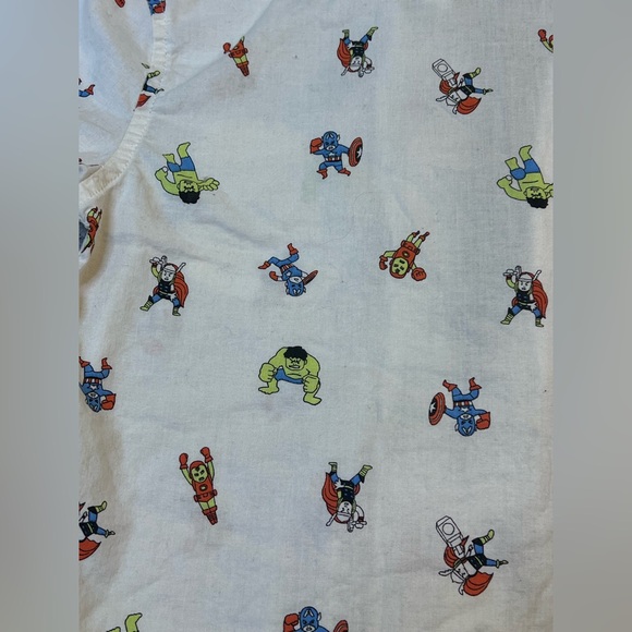 Marvel Jumping Beans Button Up T Shirt Boys Size 7 White Graphic Print - Picture 7 of 8